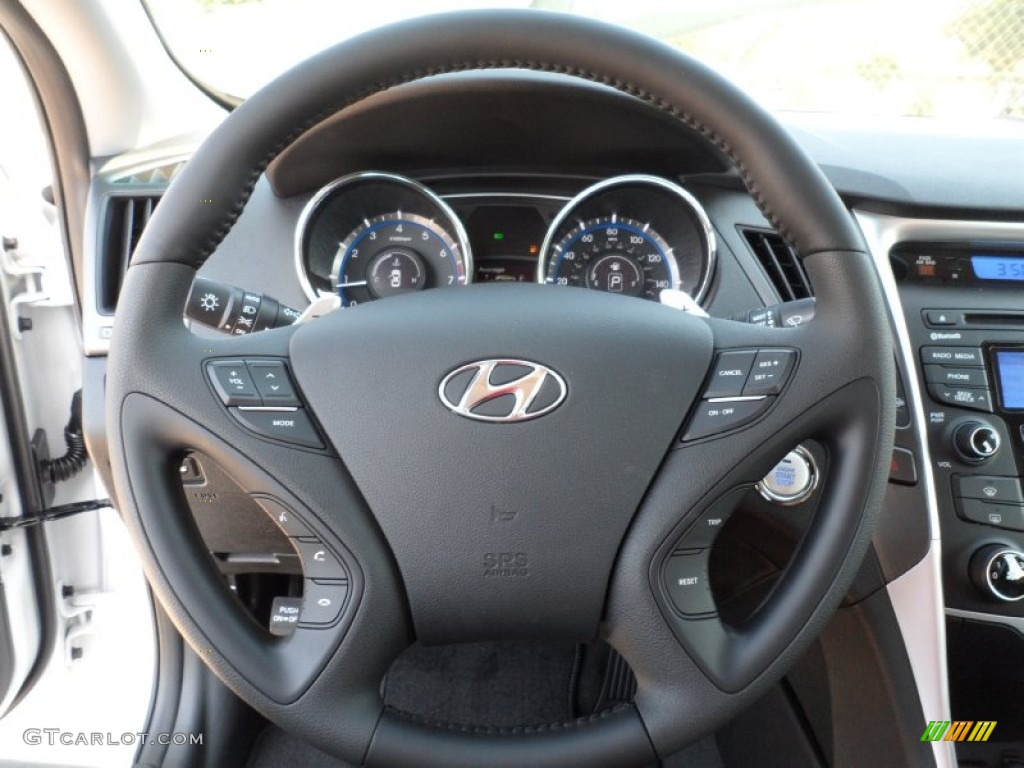 2012 Hyundai Sonata SE Black Steering Wheel Photo #54148551