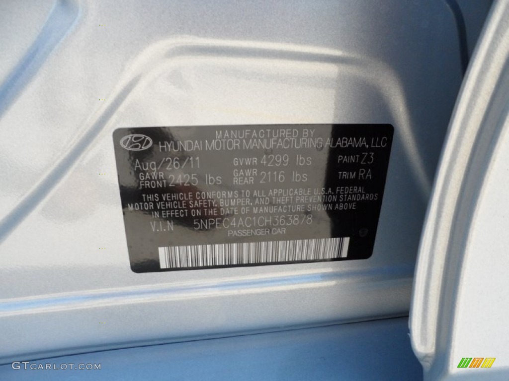 2012 Sonata Limited - Iridescent Silver Blue Pearl / Gray photo #40