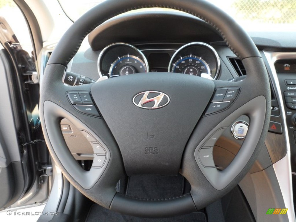 2012 Hyundai Sonata SE Gray Steering Wheel Photo #54149532