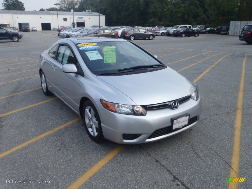 2007 Civic EX Coupe - Alabaster Silver Metallic / Gray photo #1