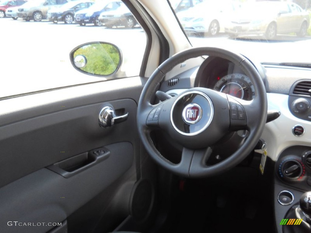 2012 Fiat 500 Pop Tessuto Grigio/Nero (Grey/Black) Steering Wheel Photo #54150039