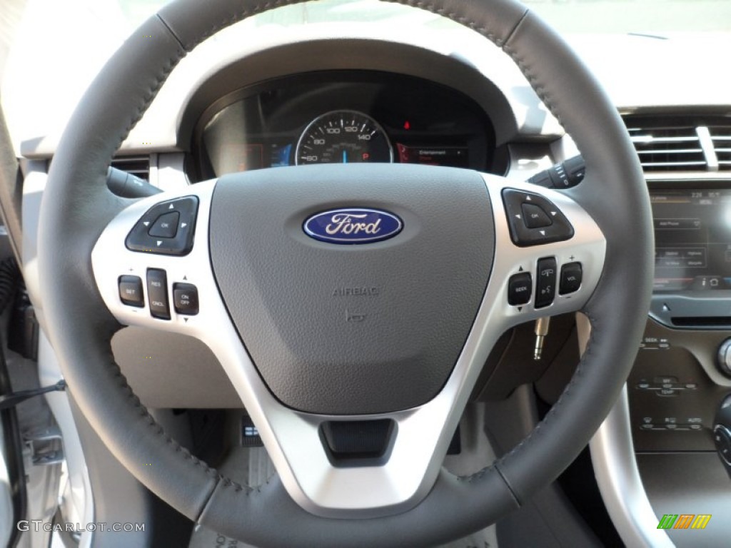 2012 Ford Edge SEL Medium Light Stone Steering Wheel Photo #54150408