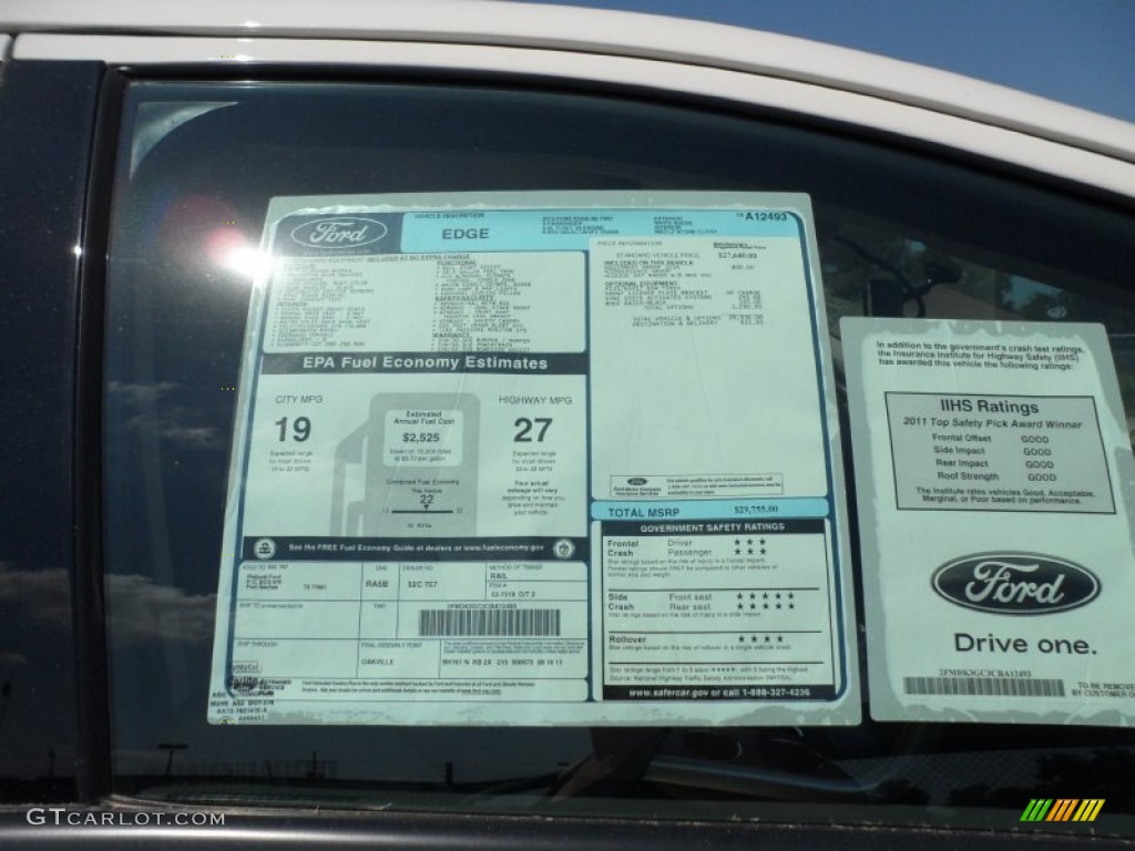 2012 Ford Edge SE Window Sticker Photo #54150768