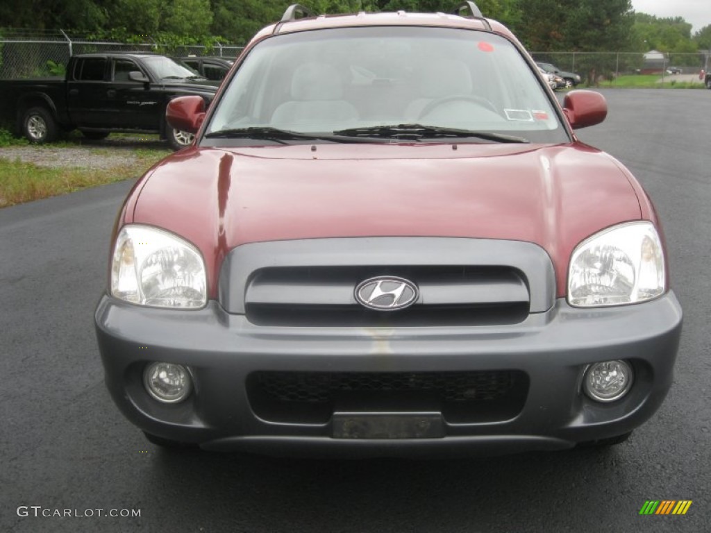 2005 Santa Fe GLS 4WD - Merlot Dark Red / Gray photo #19