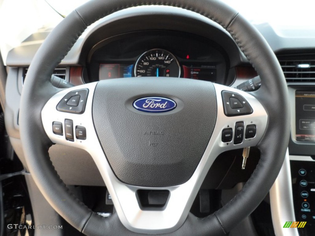 2012 Ford Edge Limited EcoBoost Charcoal Black Steering Wheel Photo #54151077
