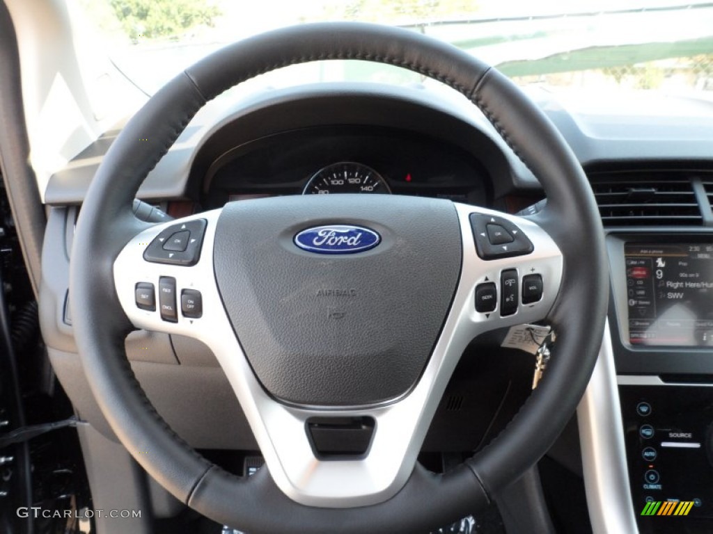 2012 Ford Edge Limited Charcoal Black Steering Wheel Photo #54151719