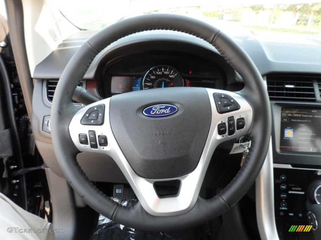 2012 Ford Edge Limited Charcoal Black Steering Wheel Photo #54152031