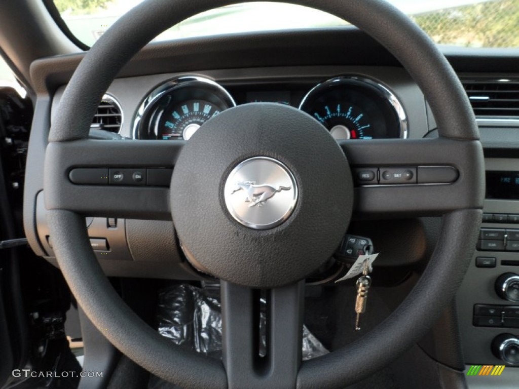 2012 Ford Mustang GT Coupe Charcoal Black Steering Wheel Photo #54152337