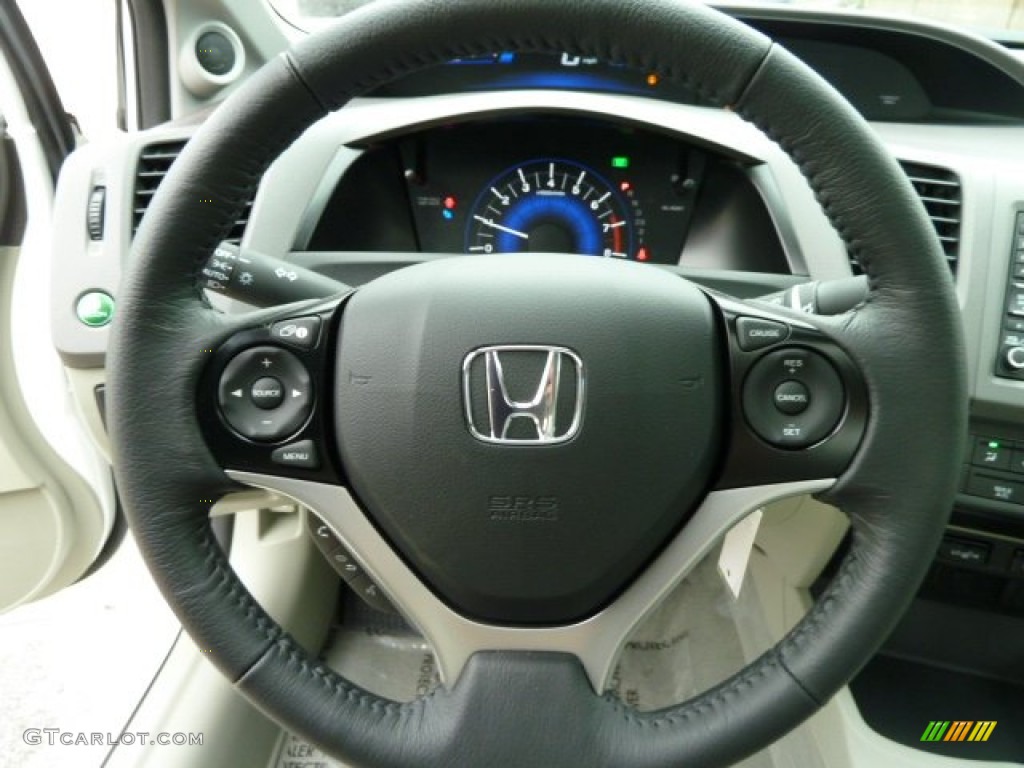 2012 Honda Civic EX-L Sedan Stone Steering Wheel Photo #54157074