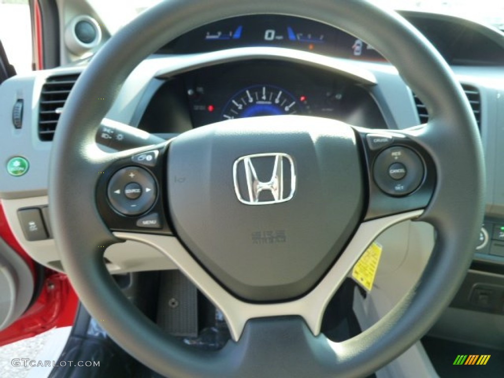 2012 Honda Civic LX Coupe Gray Steering Wheel Photo #54157566