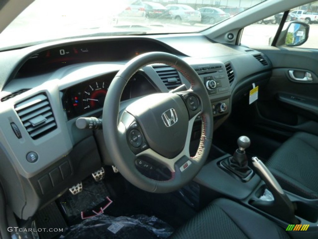 Black Interior 2012 Honda Civic Si Sedan Photo #54157728