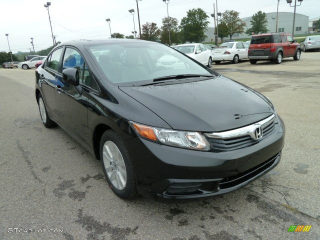 Crystal Black Pearl 2012 Honda Civic EX Sedan Exterior Photo #54157890