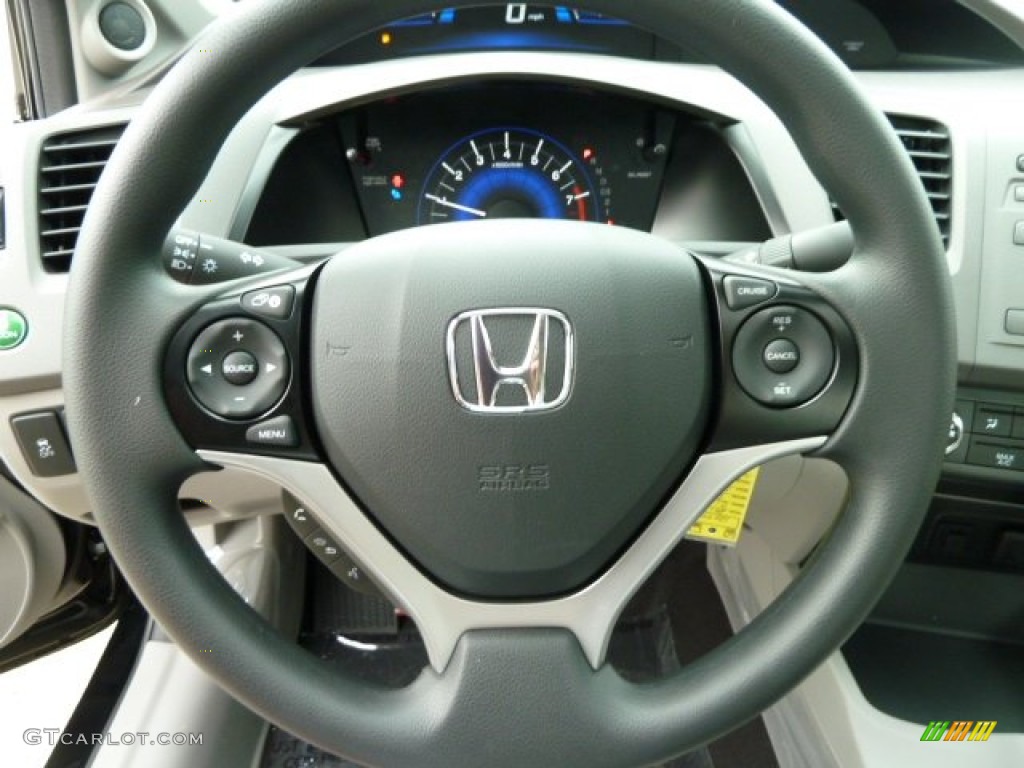 2012 Honda Civic EX Sedan Gray Steering Wheel Photo #54157956