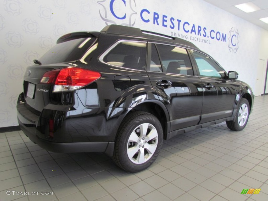 2011 Outback 2.5i Premium Wagon - Crystal Black Silica / Warm Ivory photo #3