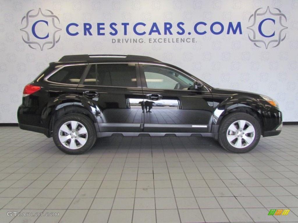 2011 Outback 2.5i Premium Wagon - Crystal Black Silica / Warm Ivory photo #4