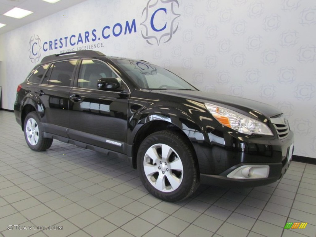 2011 Outback 2.5i Premium Wagon - Crystal Black Silica / Warm Ivory photo #5