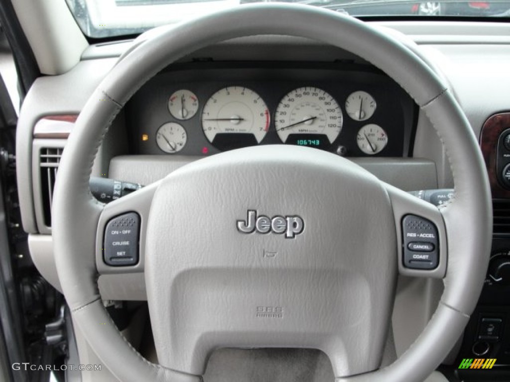 2004 Jeep Grand Cherokee Limited Sandstone Steering Wheel Photo #54162060