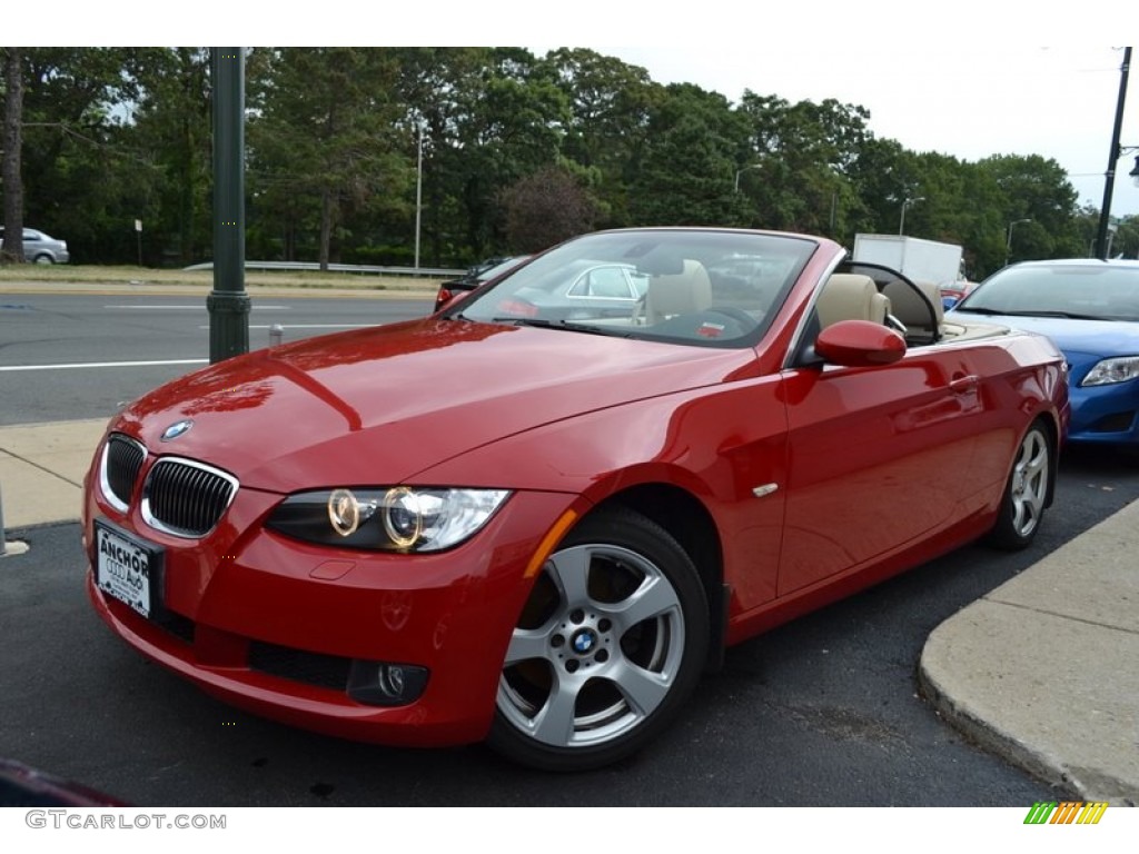 2007 3 Series 328i Convertible - Crimson Red / Cream Beige photo #2