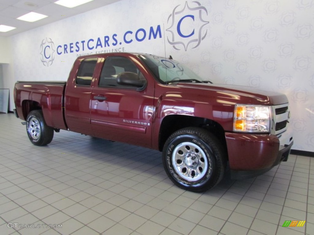 2009 Silverado 1500 LT Extended Cab - Deep Ruby Red Metallic / Ebony photo #5