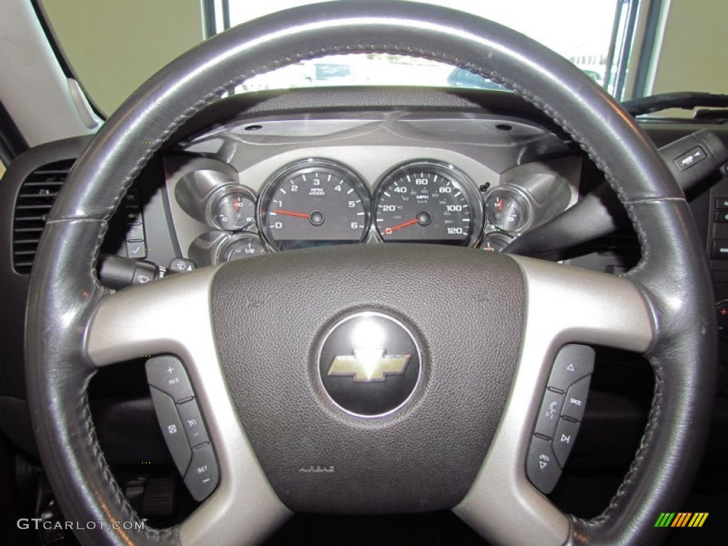 2009 Chevrolet Silverado 1500 LT Extended Cab Ebony Steering Wheel Photo #54163314