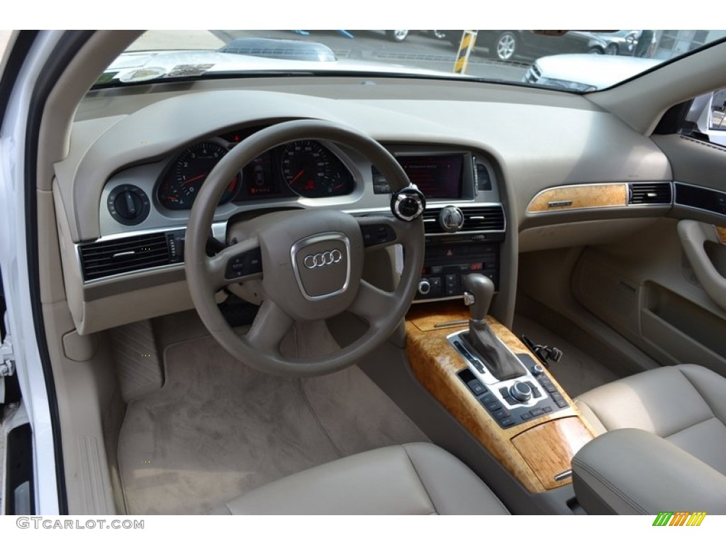 2008 Audi A6 3.2 quattro Sedan Cardamom Beige Dashboard Photo #54163818