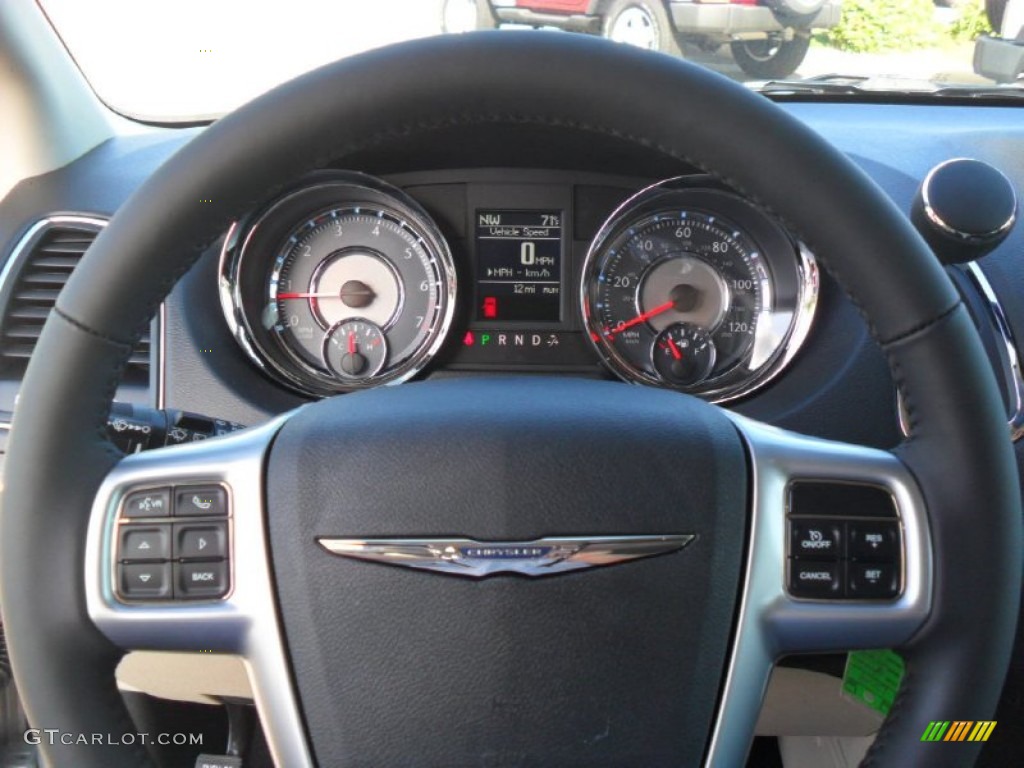 2012 Chrysler Town & Country Touring - L Black/Light Graystone Steering Wheel Photo #54164784