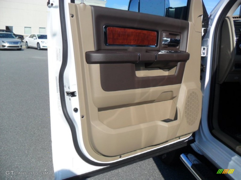 2012 Dodge Ram 1500 Laramie Crew Cab 4x4 Light Pebble Beige/Bark Brown Door Panel Photo #54164994