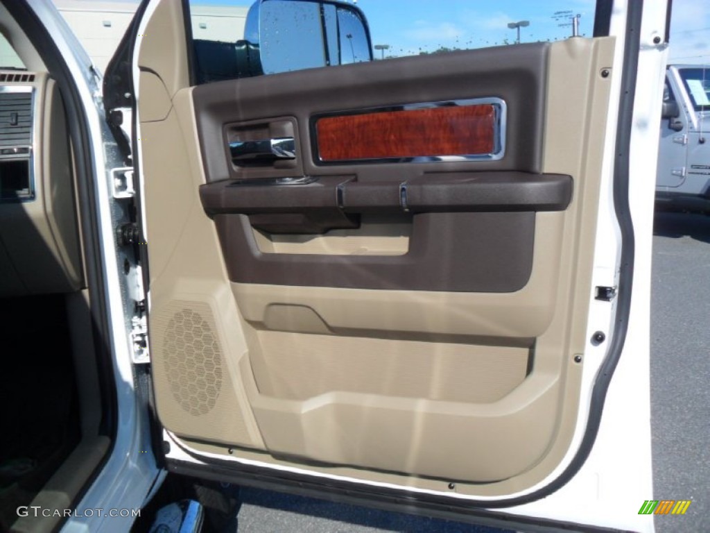 2012 Dodge Ram 1500 Laramie Crew Cab 4x4 Light Pebble Beige/Bark Brown Door Panel Photo #54165138