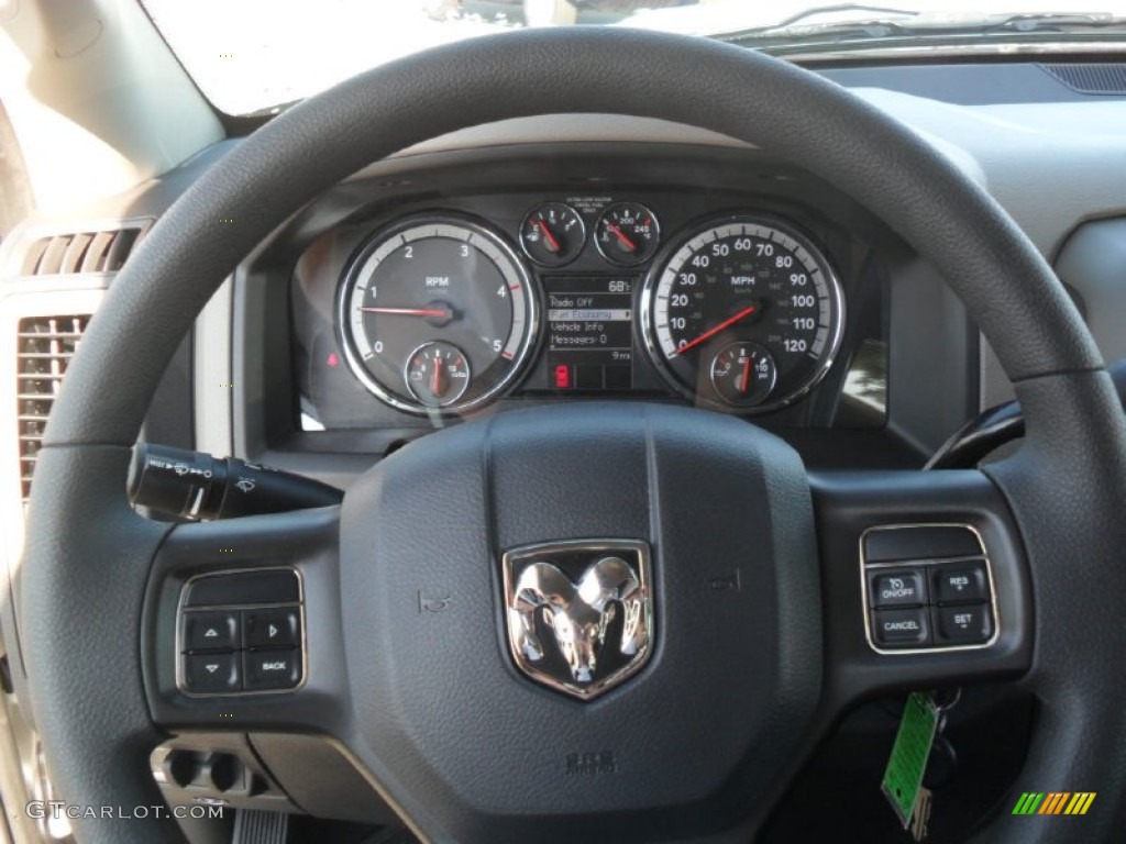 2012 Dodge Ram 3500 HD ST Crew Cab 4x4 Dually Dark Slate/Medium Graystone Steering Wheel Photo #54165489