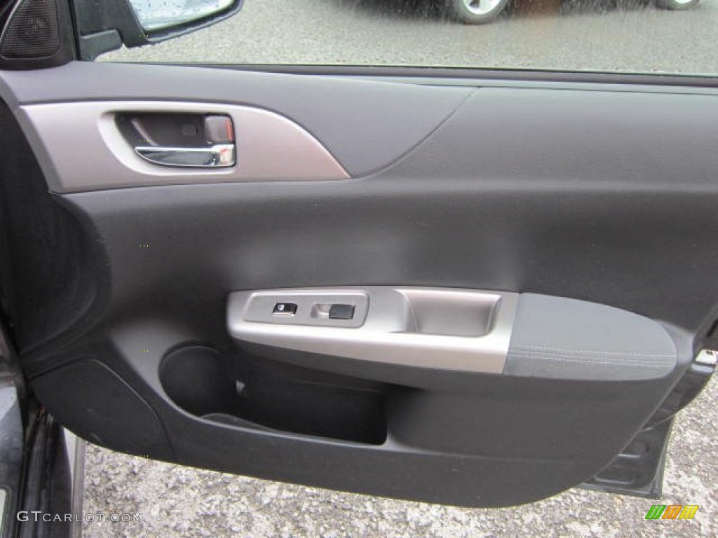2008 Subaru Impreza WRX STi Carbon Black/Graphite Gray Alcantara Door Panel Photo #54166892