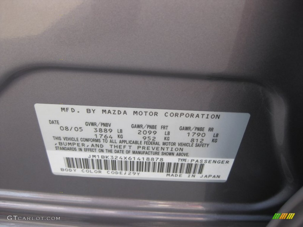 2006 MAZDA3 s Touring Sedan - Titanium Gray Metallic / Black photo #26