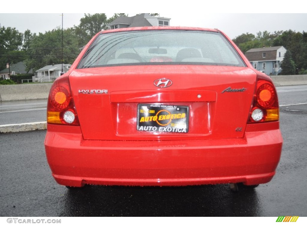 2003 Accent GL Sedan - Retro Red / Gray photo #23