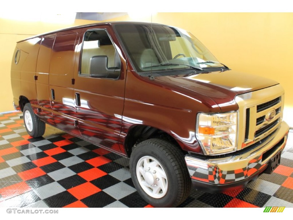 2008 E Series Van E150 Cargo - Dark Toreador Red Metallic / Medium Flint photo #1