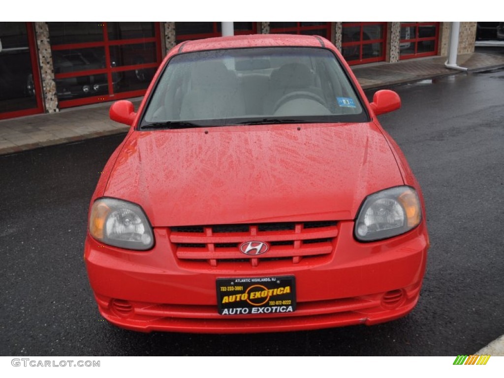 2003 Accent GL Sedan - Retro Red / Gray photo #29