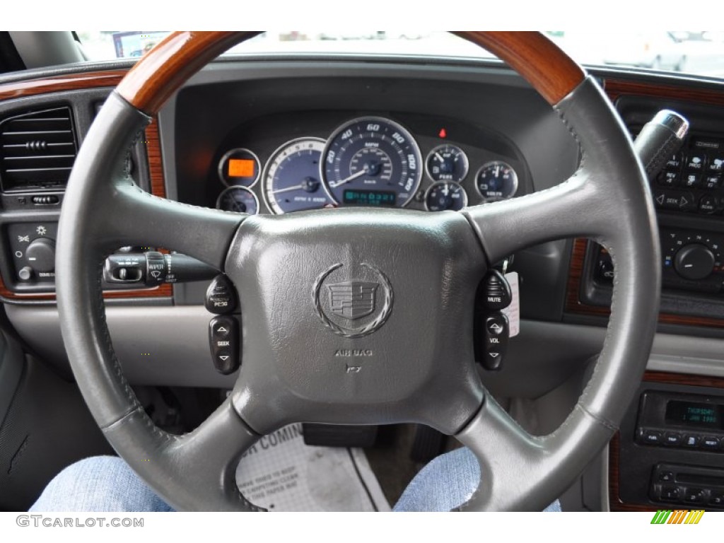 2002 Cadillac Escalade AWD Pewter Steering Wheel Photo #54170494