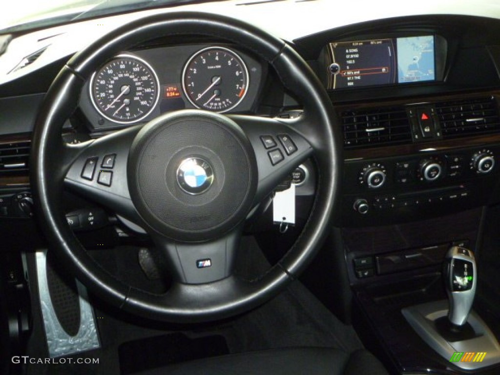 2010 BMW 5 Series 535i Sedan Black Steering Wheel Photo #54171826