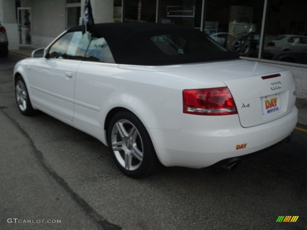 2008 A4 2.0T quattro Cabriolet - Ibis White / Black photo #3