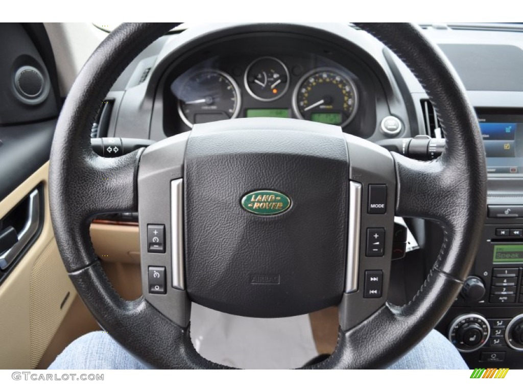 2008 Land Rover LR2 HSE Alpaca Beige Steering Wheel Photo #54172822