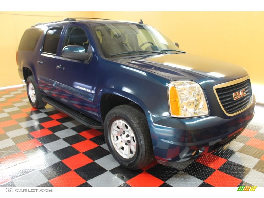 2007 Yukon XL 1500 SLE 4x4 - Blue-Green Crystal / Ebony Black photo #1