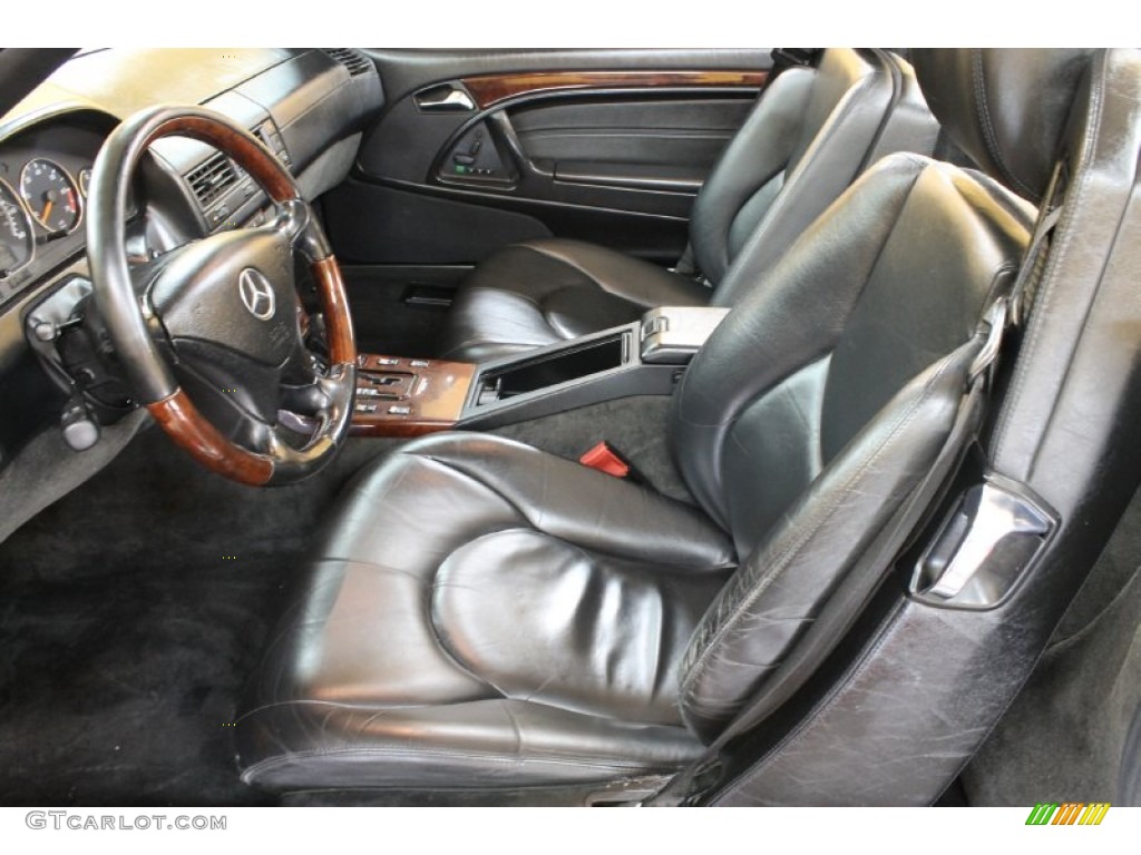Black Interior 2002 Mercedes-Benz SL 500 Roadster Photo #54175615