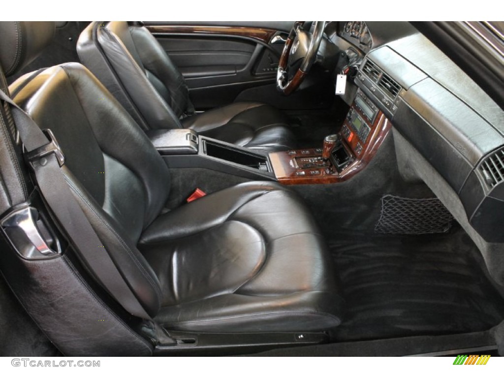 Black Interior 2002 Mercedes-Benz SL 500 Roadster Photo #54175642