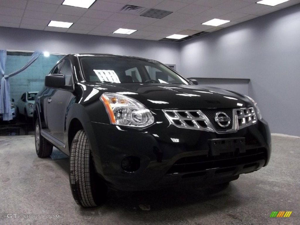2011 Rogue S AWD - Wicked Black / Black photo #1