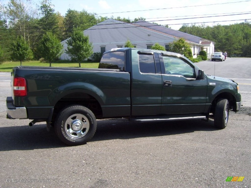 2004 F150 XLT SuperCab 4x4 - Aspen Green Metallic / Black/Medium Flint photo #4