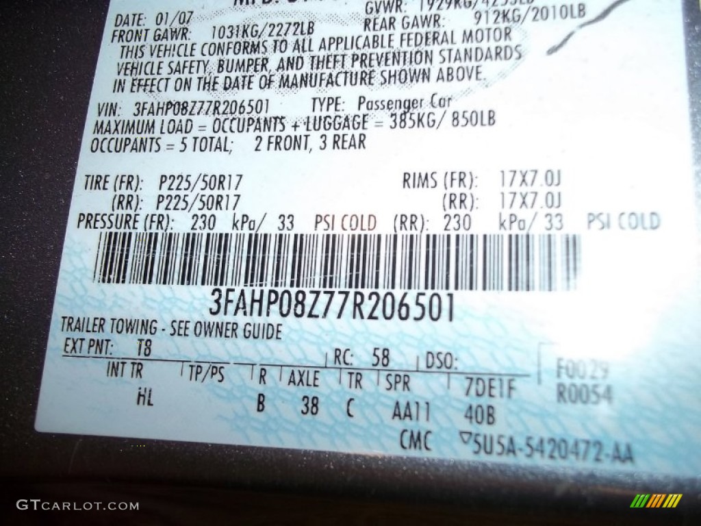 2007 Fusion SEL - Tungsten Grey Metallic / Light Stone photo #23