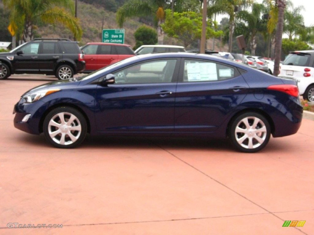 2012 Elantra Limited - Indigo Night Blue / Gray photo #2