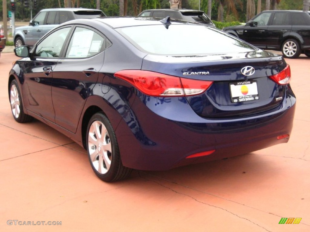 2012 Elantra Limited - Indigo Night Blue / Gray photo #3