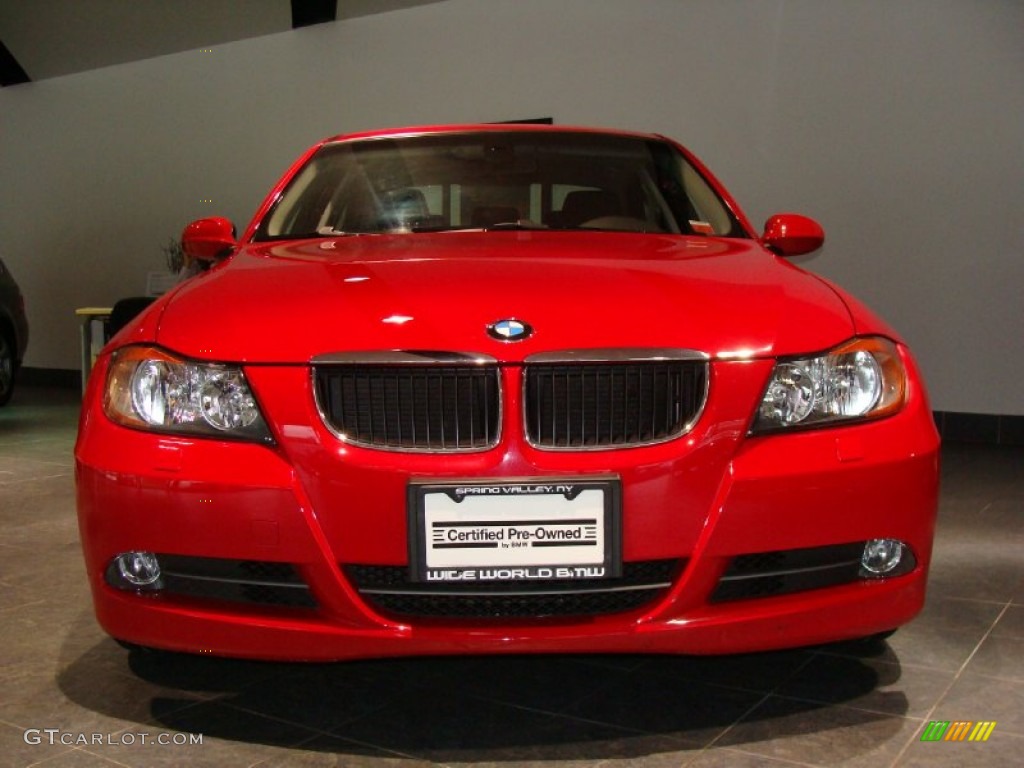 2008 3 Series 328xi Sedan - Crimson Red / Black photo #2