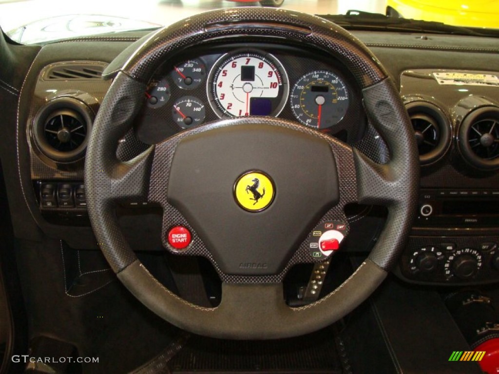 2009 Ferrari F430 16M Scuderia Spider Black Steering Wheel Photo #54180181