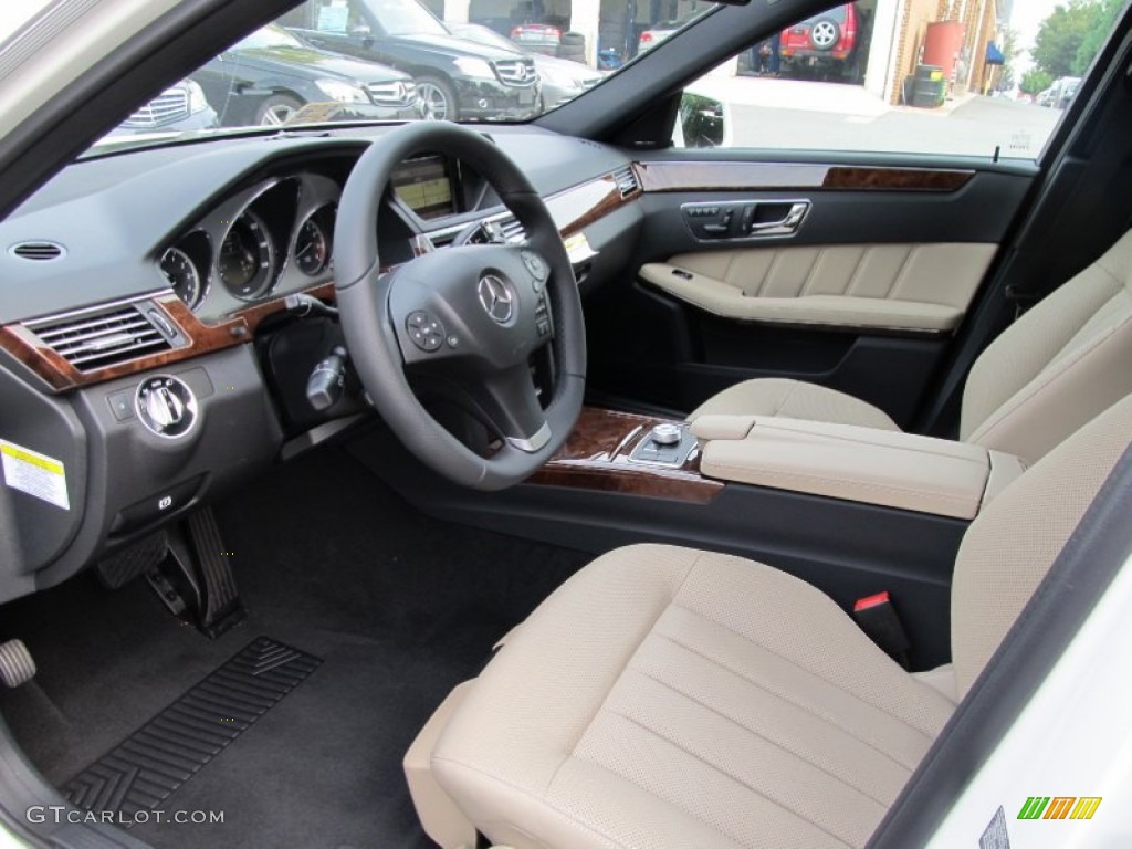 Almond/Black Interior 2011 Mercedes-Benz E 550 4Matic Sedan Photo #54181936