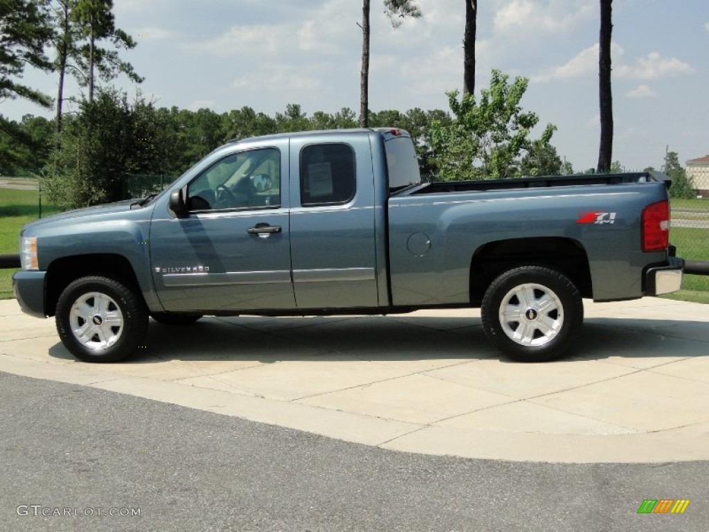 2008 Silverado 1500 LT Extended Cab 4x4 - Blue Granite Metallic / Ebony photo #7